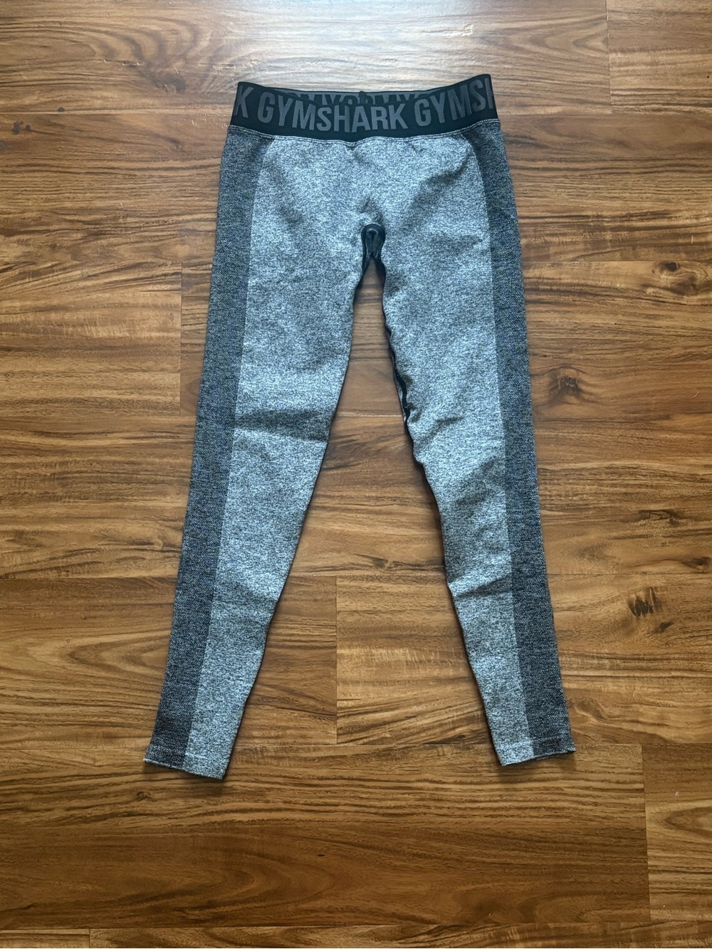 Gymshark Gray Two-Tone Seamless Leggings with Dark Side Panels